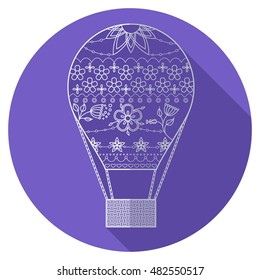 Vector isolated flat icon of air balloon