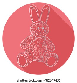 Vector isolated flat icon of bunny toy