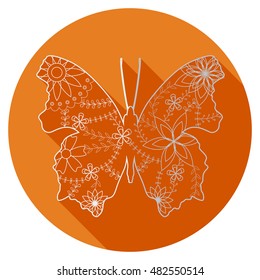Vector isolated flat icon of butterfly