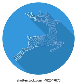 Vector isolated flat icon of deer