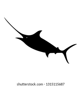 Vector, isolated, flat image of fish marlin on a white background