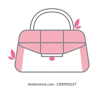 Vector aislado icono rosa plano de un bolso de moda para mujeres.