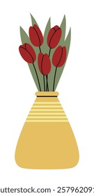 Vector isolated flat simple bouquet of tulips