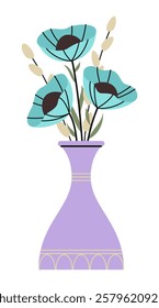Vector isolated flat simple bouquet of flowers