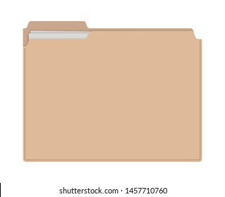 Vector isolated flat stationery kraft paper folder