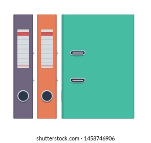 Vector isolated flat stationery pvc file folder