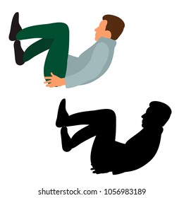 vector, isolated, flat style guy fell, on white background