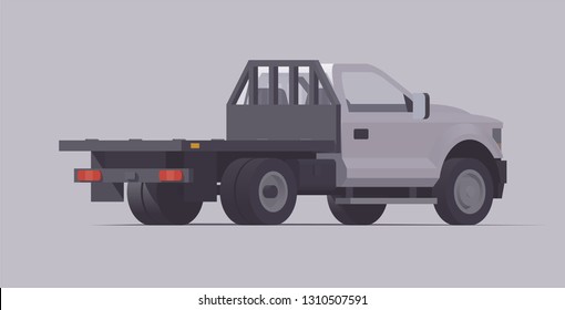 Vector isolated flatbed redi-deck utility pickup truck