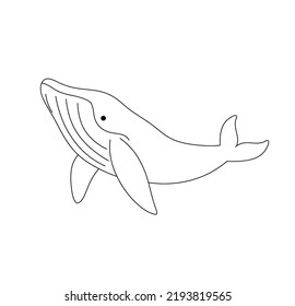 Vector Isolated Floating Whale Colorless Black Stock Vector (Royalty ...