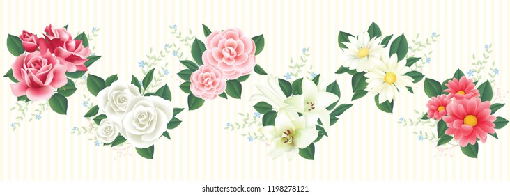 Vector Isolated Flowers