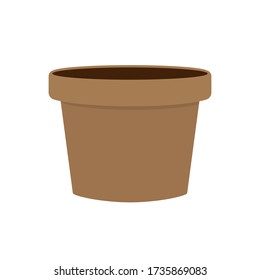 Vector isolated flowers pot illustration concept, for your design, in flat style.