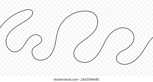 Vector isolated flowy abstract curved line