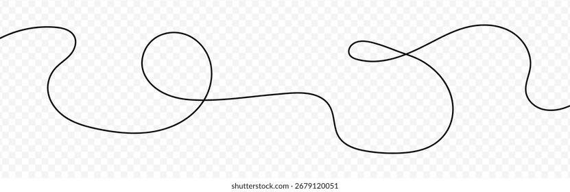 Vector isolated flowy abstract curved line