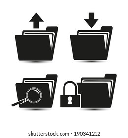 Vector isolated folder icons set