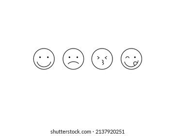 Vector isolated four symbols of emotions set 