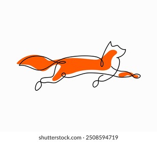 Línea de Ilustración vectorial de logotipo de zorro aislado de Vector