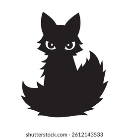 Vector isolated Fox silhouette icon