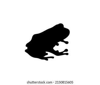 Vector isolated frog or toad outline black colored silhouette shadow