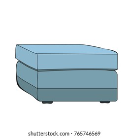 vector, isolated furniture ottoman