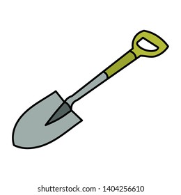 vector, isolated, garden shovel, icon