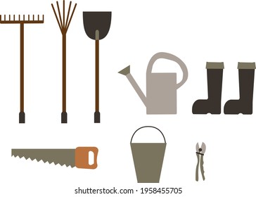  Vector isolated gardening elements on a white background 