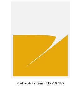 Vector isolated geometric abstract minimalism in mustard yellow and white colors 