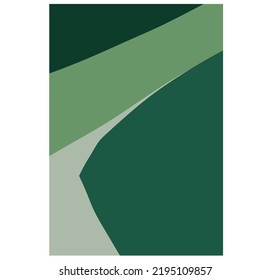 Vector isolated geometric abstract minimalism in green shades  colors 