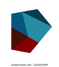 Vektoreinzelne geometrische Abstraktionskunst aus Abstraktion. Vermittelte natürliche Farben geometrische Formen der Polygonwandkunst Geometrie 