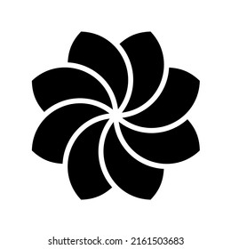 Vector isolated geometric flower with eight petals black symbol