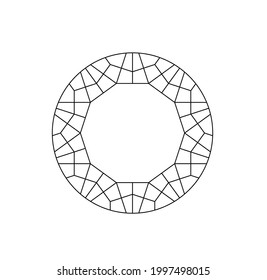 Vector isolated geometric ornament ornamental grid in a circle. Tenfold star islamic ornament template.