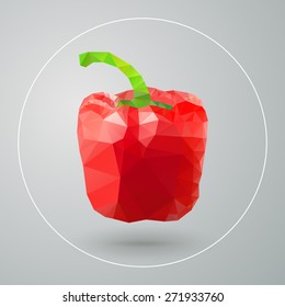 Vector isolated geometric red bell pepper triangles
