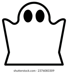 Vector isolated ghost under white sheet, Halloween objects, icon 