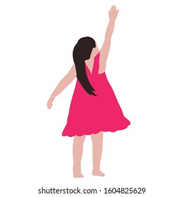 vector, isolated, girl in a dress