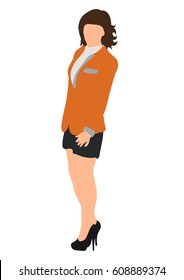 Vector, isolated, girl in jacket