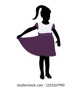 vector, isolated, girl silhouette, in colored clothes