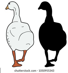 vector, isolated goose, on white background