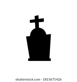Vector Isolated Gravestone Silhouette Illustration