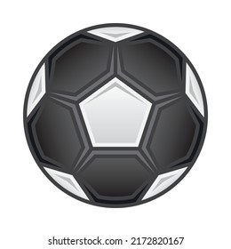 Vector isolated gray colored soccer ball on white background. Football illustration.