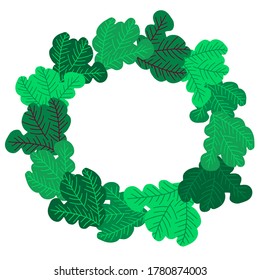Diseño de viñetas verdes aisladas por vectores con hojas de ensalada ecológica fresca en círculo. Diseño de alimentos y estilos de vida saludables. Perfecto para paquetes, decoraciones, logotipos, papel de envoltura, suministros de cocina, superficies