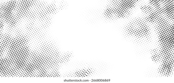 Vector Isolated Grunge Halftone Texture Pattern. Abstract design Background. Retro Duotone Overlay Backdrop Element. Halftone Cloud. Duotone dotted Smoke