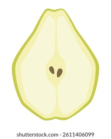 Vector isolated half pear illustration
