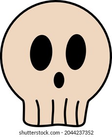 Vector isolated halloween element doodle scary skull. Halloween decoration element