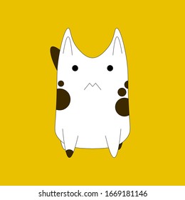 Vector isolated handraw illustration.
Funny cute cartoon cat.