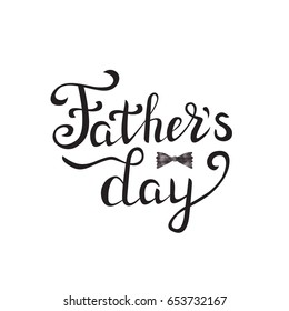 Vector isolated handwritten lettering for Father Day on white background. Vector calligraphy for greeting card, decoration and covering. Concept of Happy Father Day.