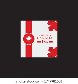 Logotipo de grabado a mano aislado para el Día de Canadá con hoja de arce roja realista. Tipografía vectorial para tarjetas de felicitación, decoración y recubrimiento. Concepto de Feliz Día de Canadá.
