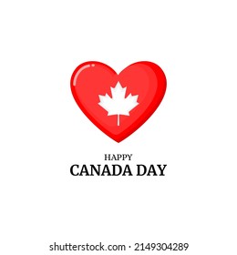 	
Vector isolated handwritten lettering logo for Canada Day with heart shape. Vector typography for greeting card, decoration and covering. Concept of Happy Canada Day.