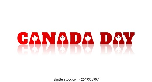 	
Vector isolated handwritten lettering logo for Canada Day with shadow reflection. Vector typography for greeting card, decoration and covering. Concept of Happy Canada Day.