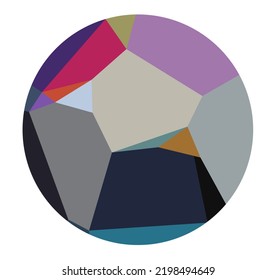 Vector Isolated Hard Edge Geometric Abstraction Multi Colors  In A Circle 