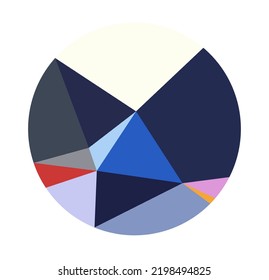 Vector Isolated Hard Edge Geometric Abstraction Multi Colors  In A Circle 