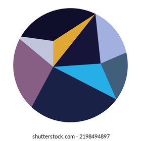 Vector Isolated Hard Edge Geometric Abstraction Multi Colors  In A Circle 